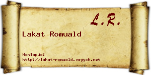 Lakat Romuald névjegykártya